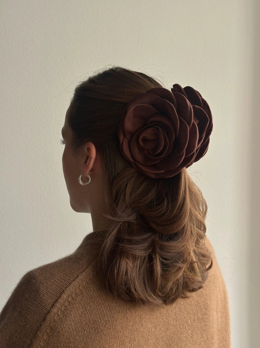 Giant satin rose - Chocolade